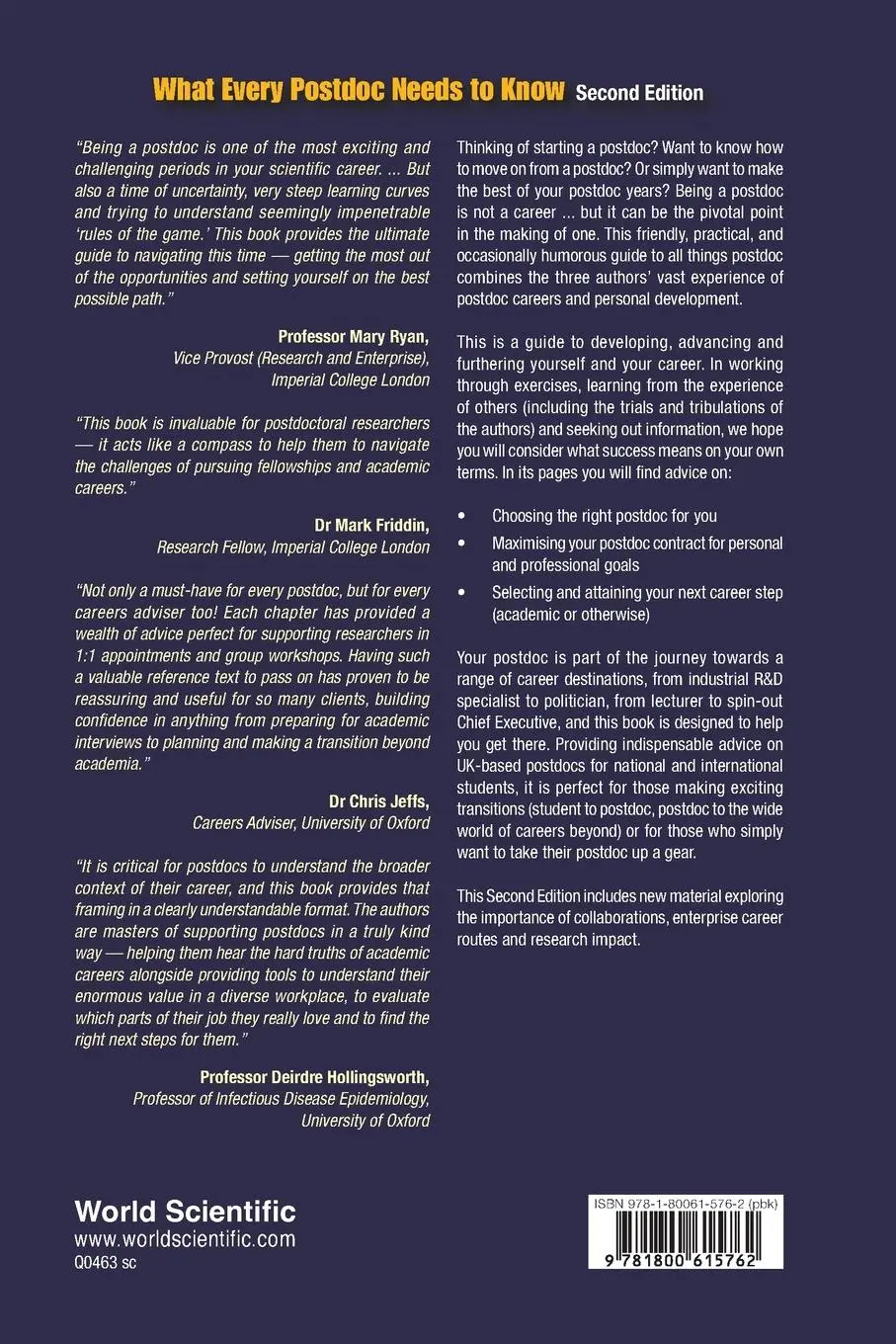 Rückseite: 9781800615762 | WHAT EVERY POSTDOC NEED..(2ND ED) | Elvidge | Taschenbuch | Englisch