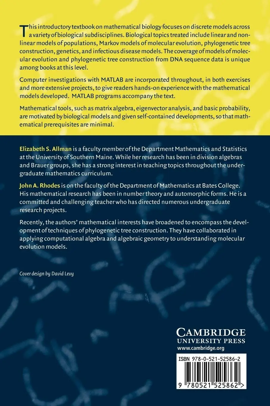 Rückseite: 9780521525862 | Mathematical Models in Biology | An Introduction | Rhodes (u. a.)