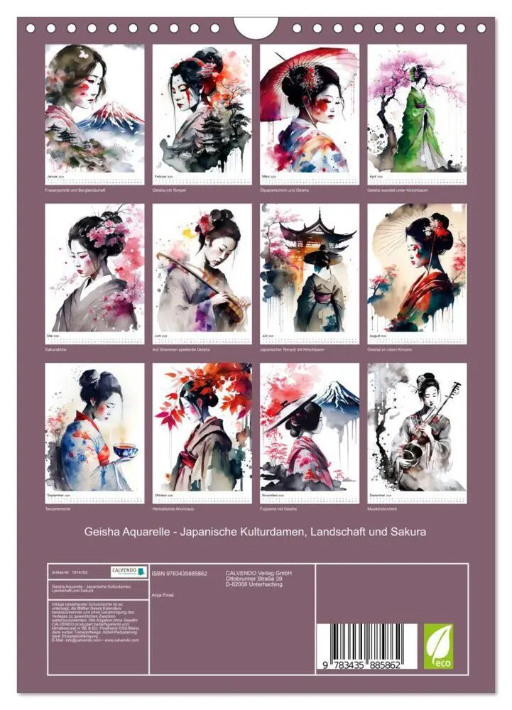 Bild: 9783435885862 | Geisha Aquarelle - Japanische Kulturdamen, Landschaft und Sakura...