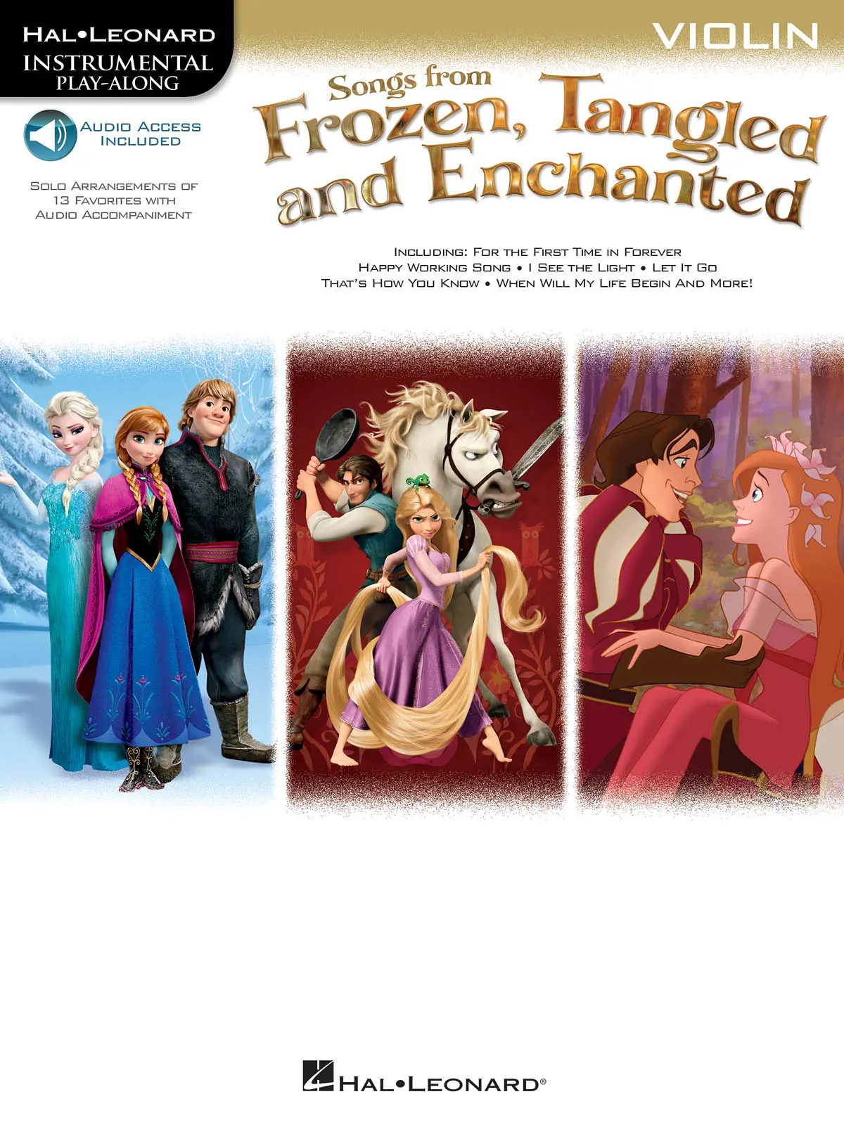 Cover: 888680005962 | Songs from Frozen, Tangled, and Enchanted - Violin (Book/Online Audio)