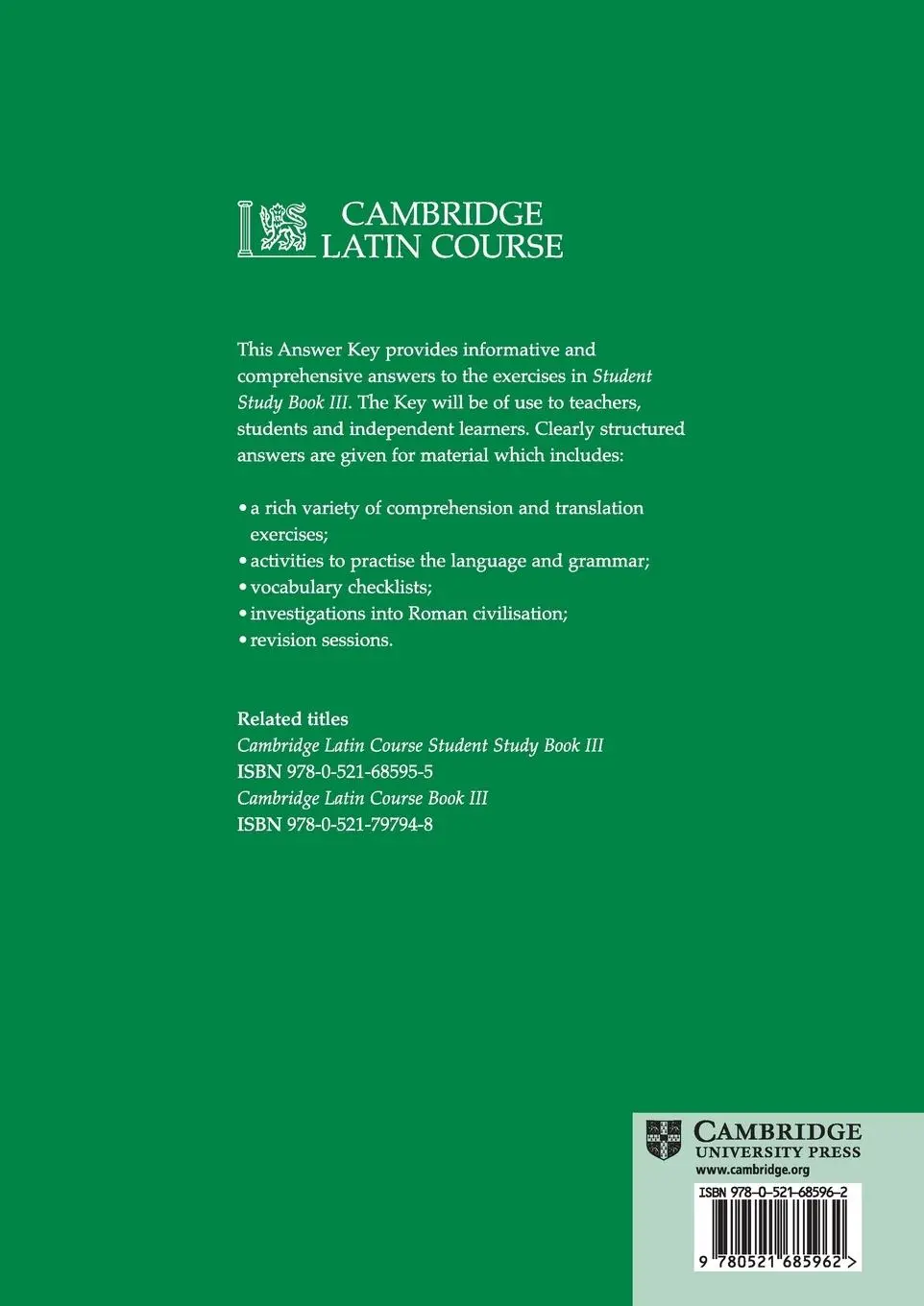Rückseite: 9780521685962 | Cambridge Latin Course 3 | Cambridge School Classics Project | Buch