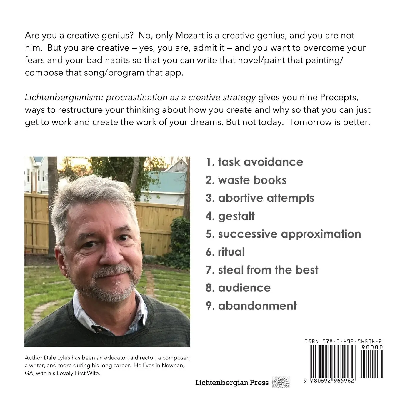 Rückseite: 9780692965962 | Lichtenbergianism | procrastination as a creative strategy | Lyles