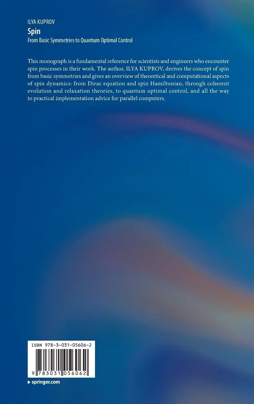 Rückseite: 9783031056062 | Spin | From Basic Symmetries to Quantum Optimal Control | Ilya Kuprov
