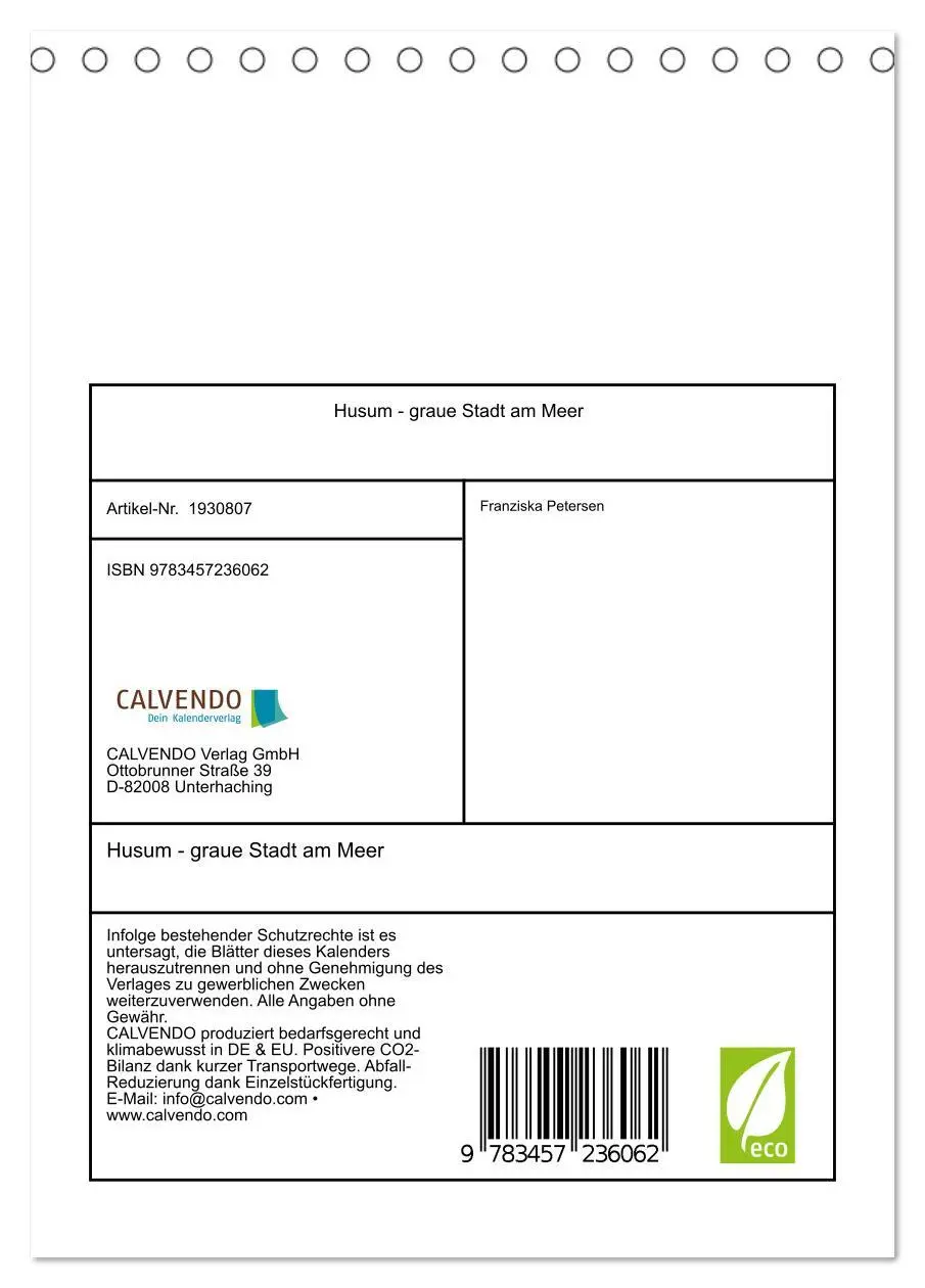 Bild: 9783457236062 | Husum - graue Stadt am Meer (Tischkalender 2025 DIN A5 hoch),...