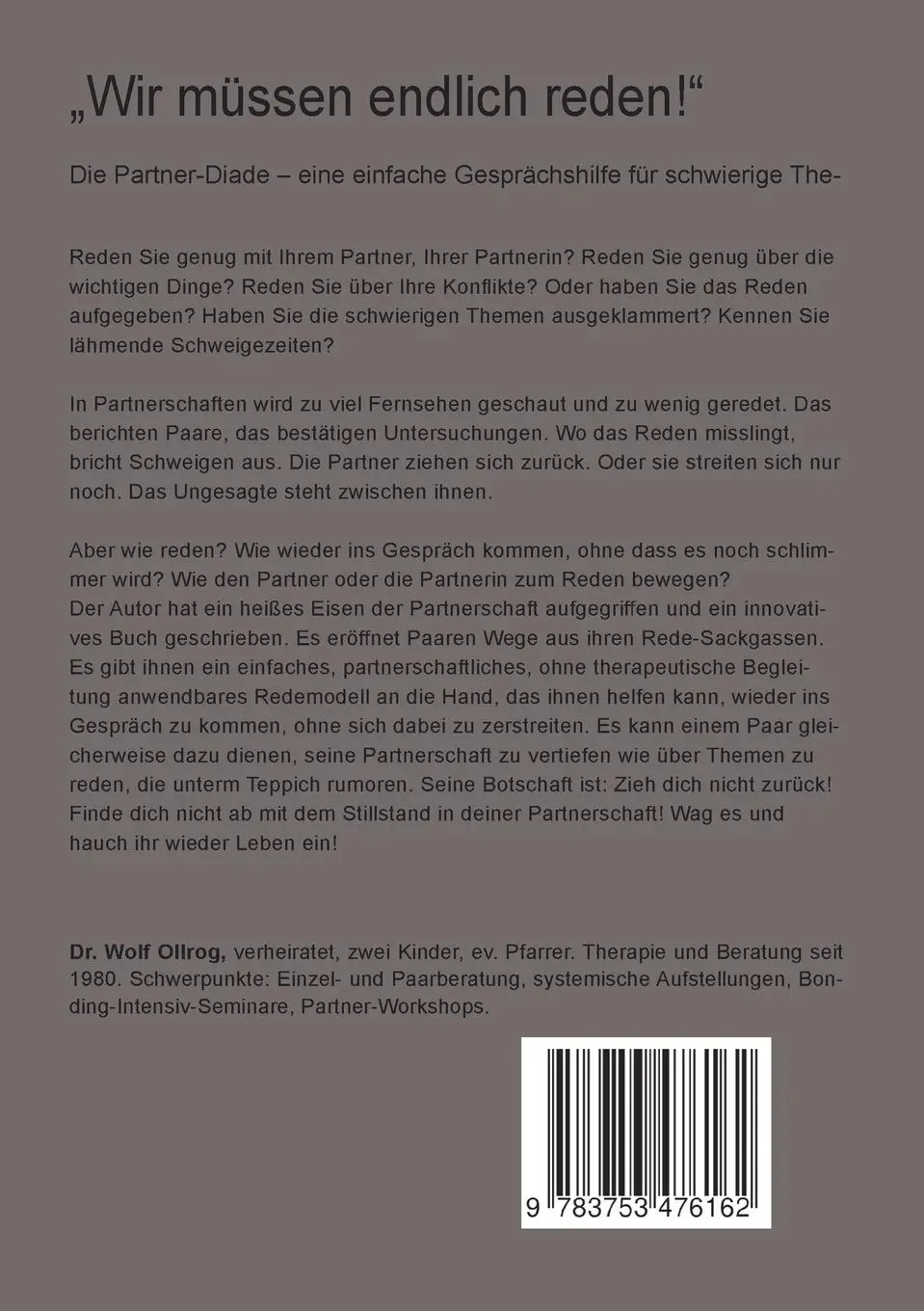 Rückseite: 9783753476162 | "Wir müssen endlich reden!" | Wolf Ollrog | Taschenbuch | Paperback