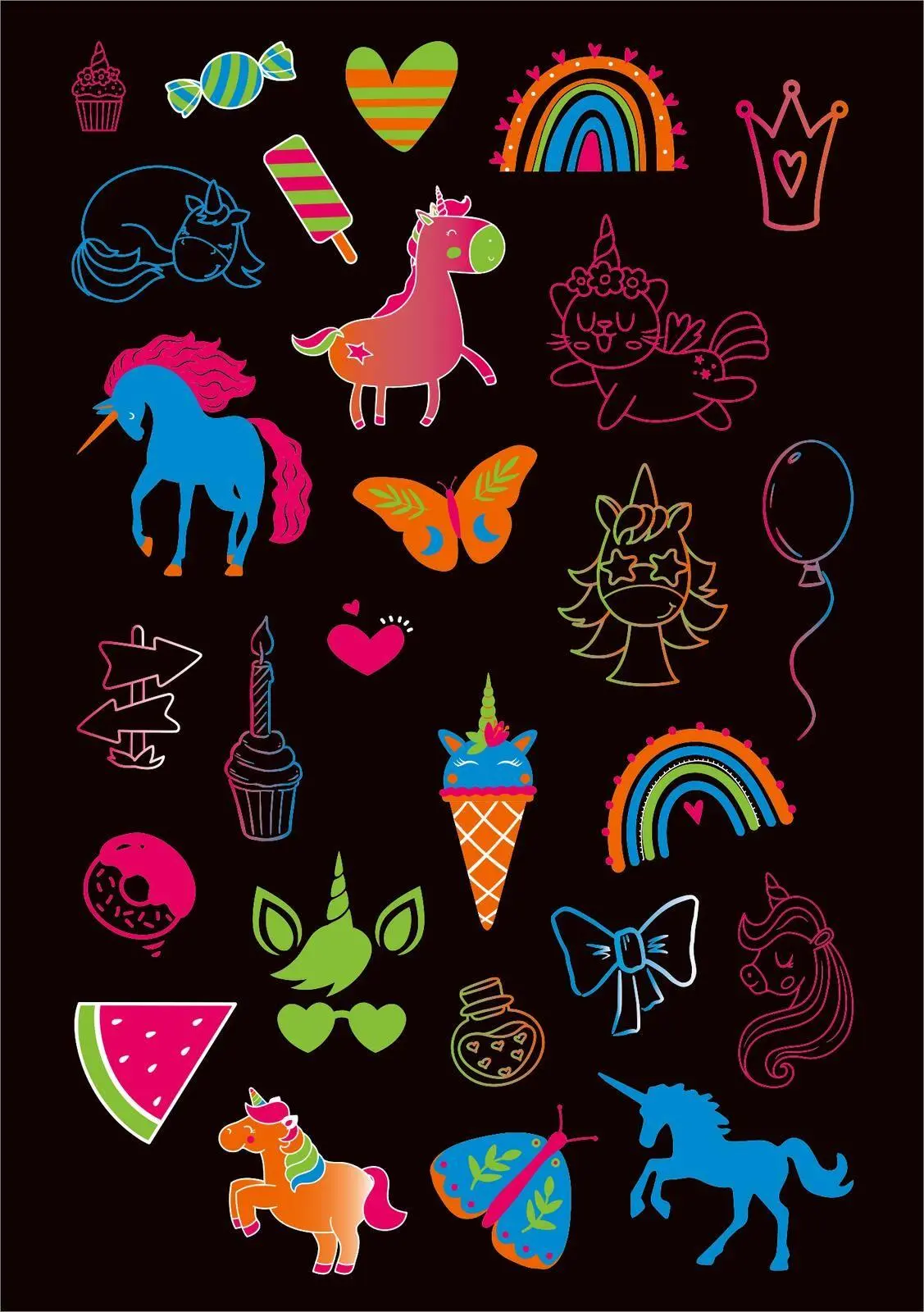 Bild: 4014489136262 | Neon-Sticker | Über 200 Einhorn-Sticker | Broschüre | 16 S. | Deutsch