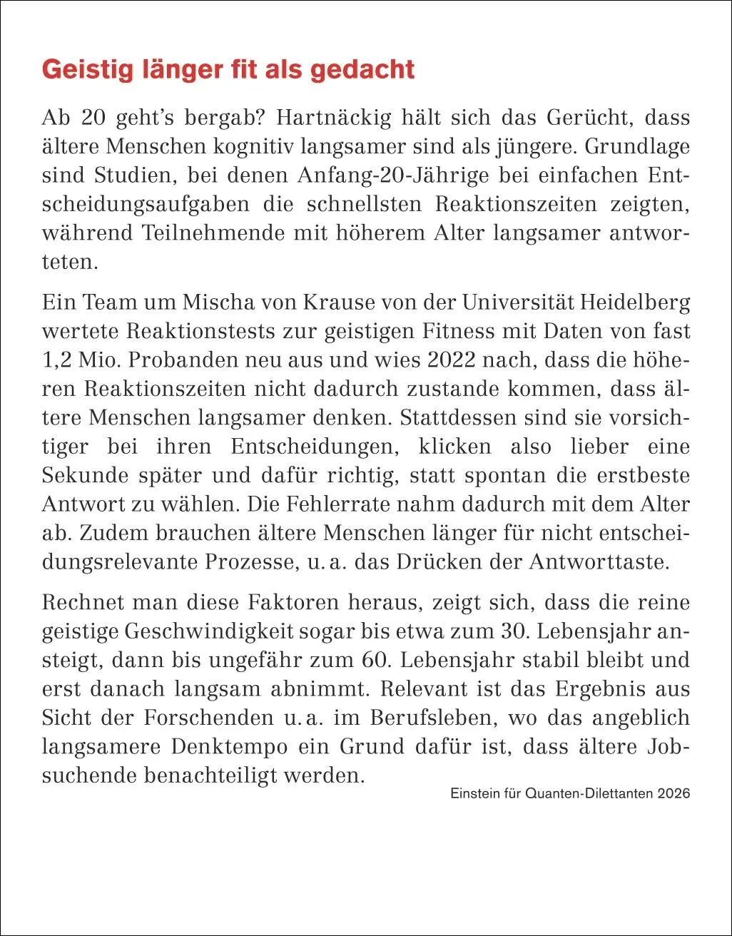 Bild: 9783840036262 | Einstein für Quanten-Dilettanten Tagesabreißkalender 2026 - Ein...