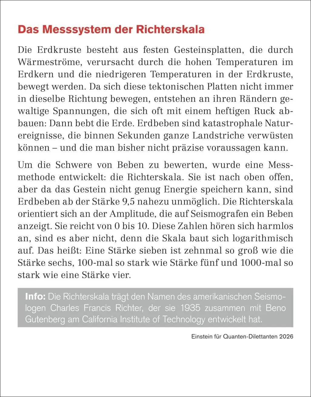 Bild: 9783840036262 | Einstein für Quanten-Dilettanten Tagesabreißkalender 2026 - Ein...