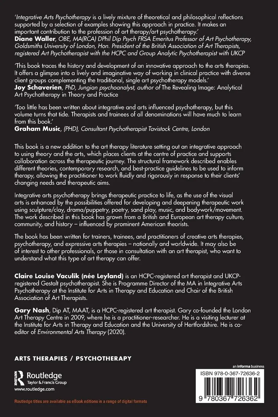 Rückseite: 9780367726362 | Integrative Arts Psychotherapy | Claire Louise Vaculik (u. a.) | Buch