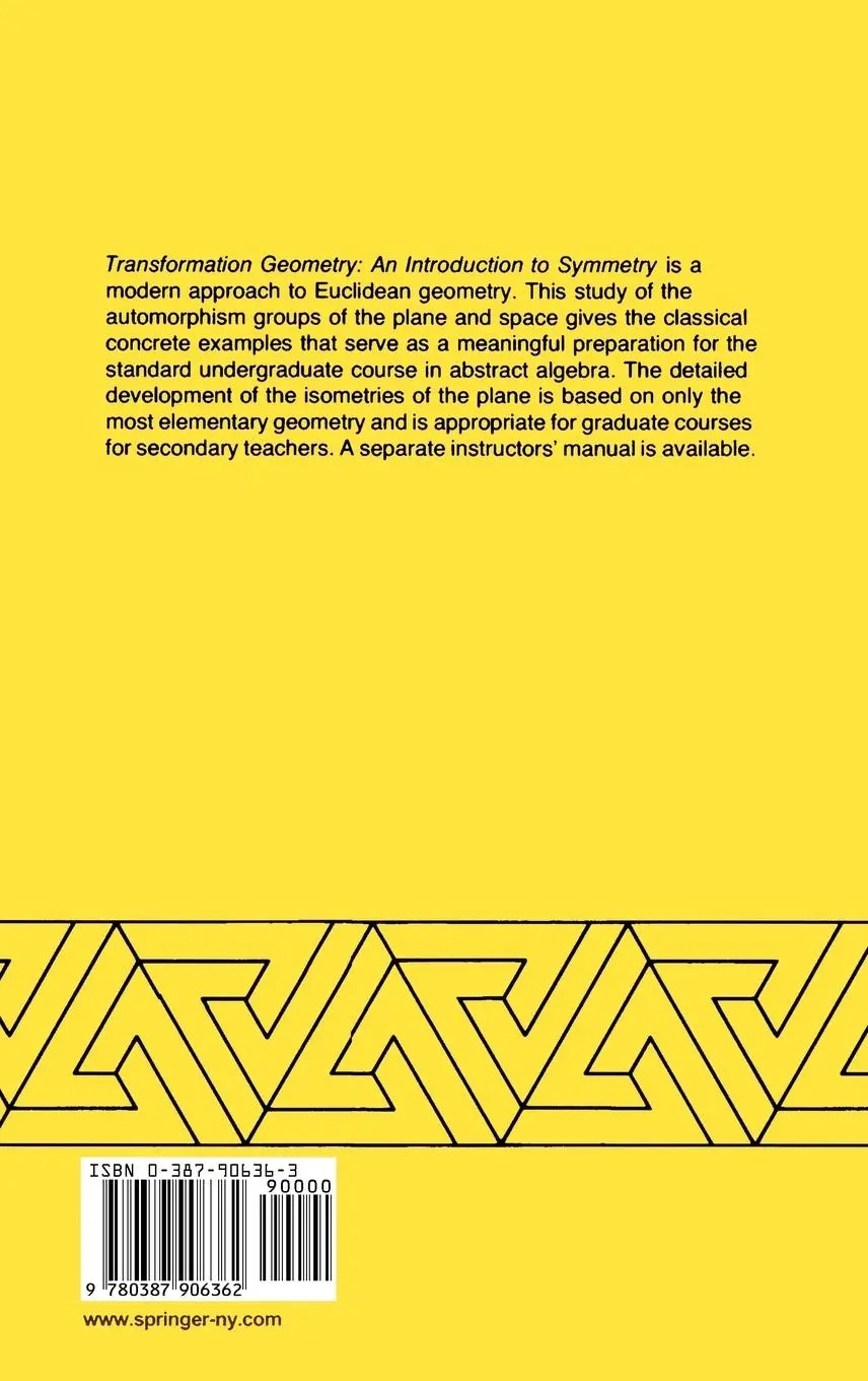 Rückseite: 9780387906362 | Transformation Geometry | An Introduction to Symmetry | Martin | Buch