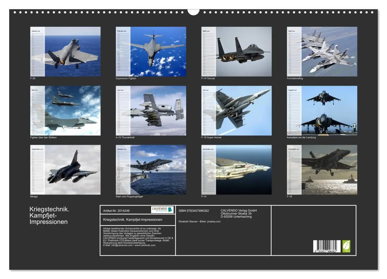 Bild: 9783457996362 | Kriegstechnik. Kampfjet-Impressionen (Wandkalender 2026 DIN A2...
