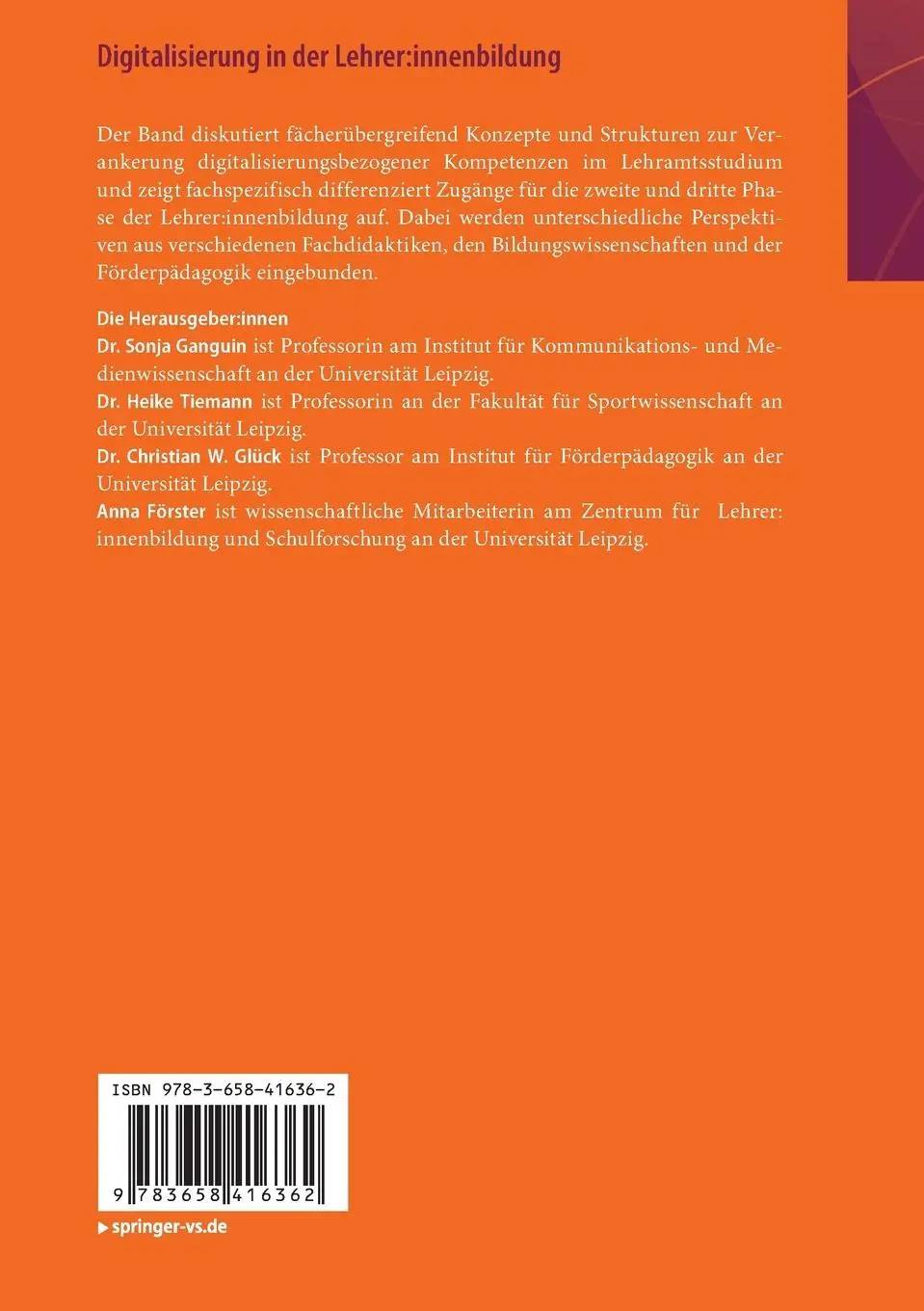 Rückseite: 9783658416362 | Digitalisierung in der Lehrer:innenbildung | Praxis digital gestalten