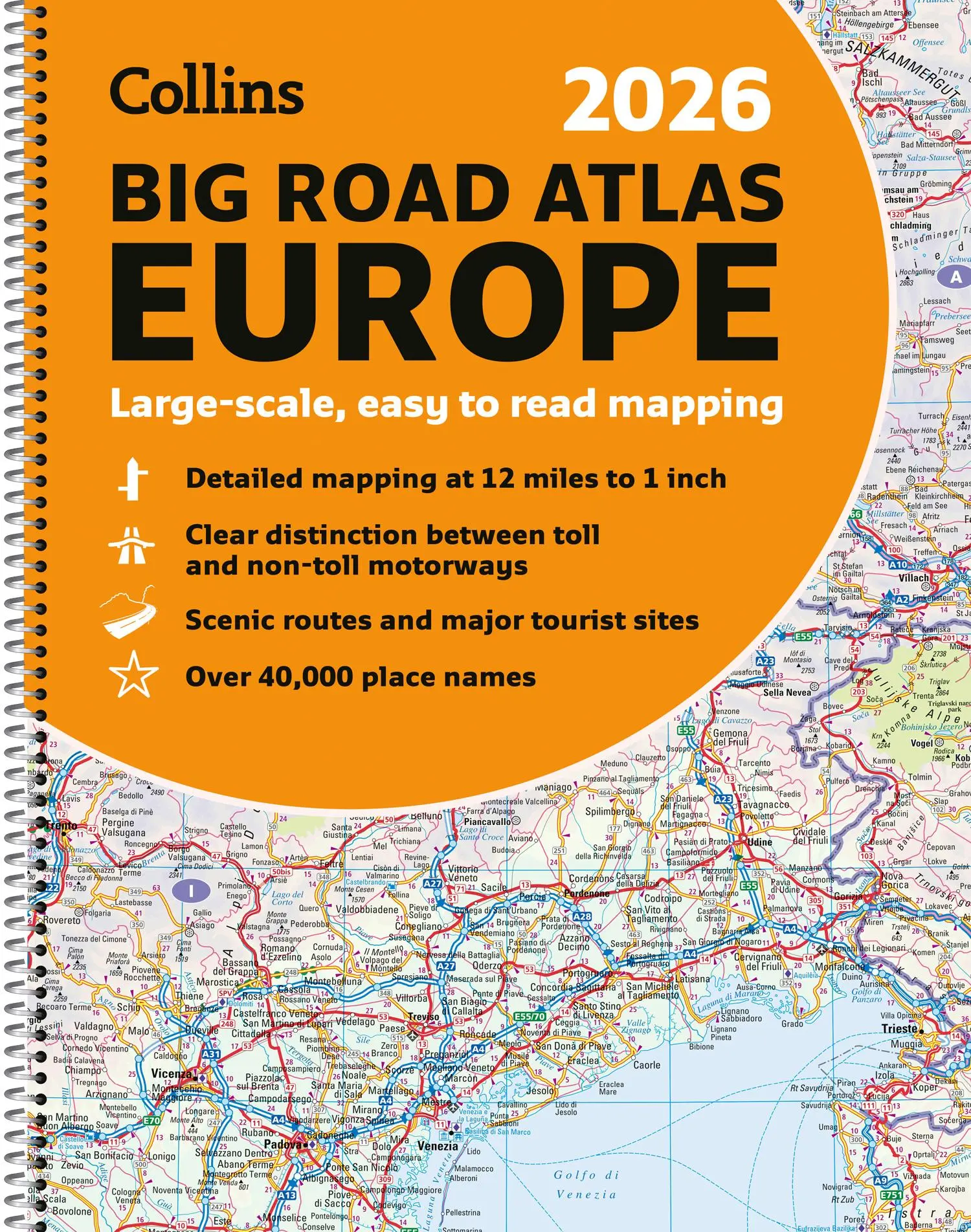 Cover: 9780008716462 | Collins Big Road Atlas Europe 2026 (A3 Spiral) | Collins Maps | Buch