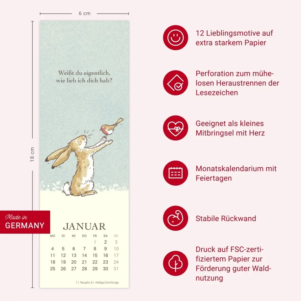 Bild: 9783756416462 | Weißt du eigentlich, wie lieb ich dich hab? Lesezeichen &amp; Kalender...