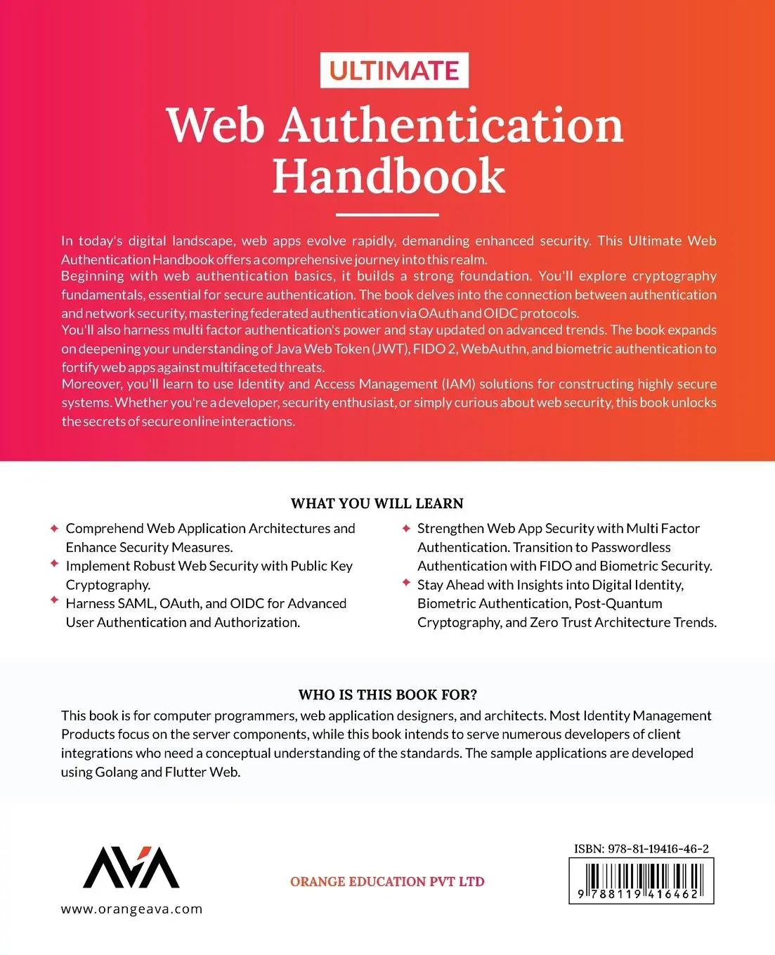 Rückseite: 9788119416462 | Ultimate Web Authentication Handbook | Sambit Kumar Dash | Taschenbuch