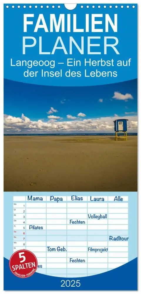 Cover: 9783457116562 | Familienplaner 2025 - Langeoog - Ein Herbst auf der Insel des...