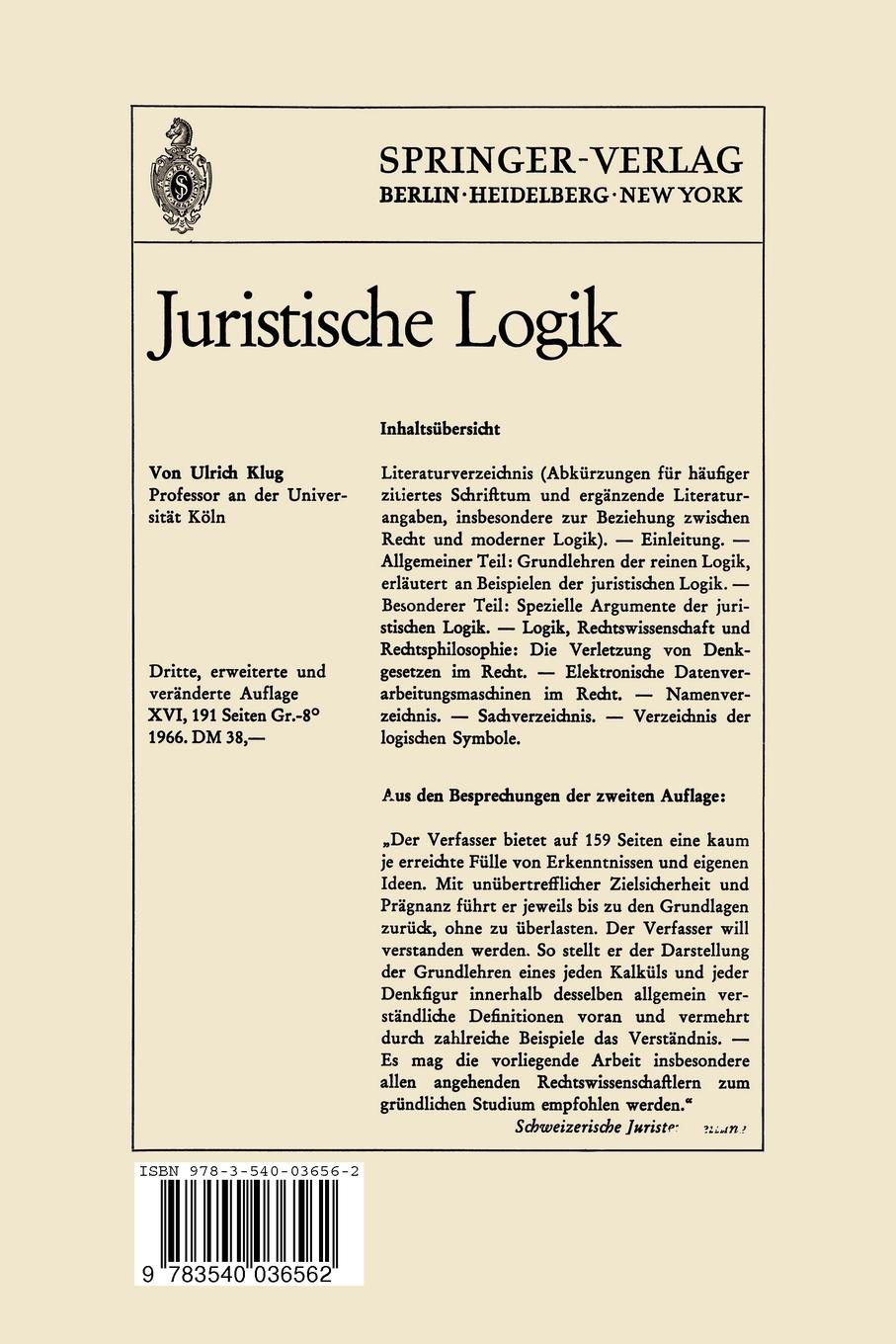 Rückseite: 9783540036562 | Die Geltung von Rechtsnormen | Rupert Schreiber | Taschenbuch | viii