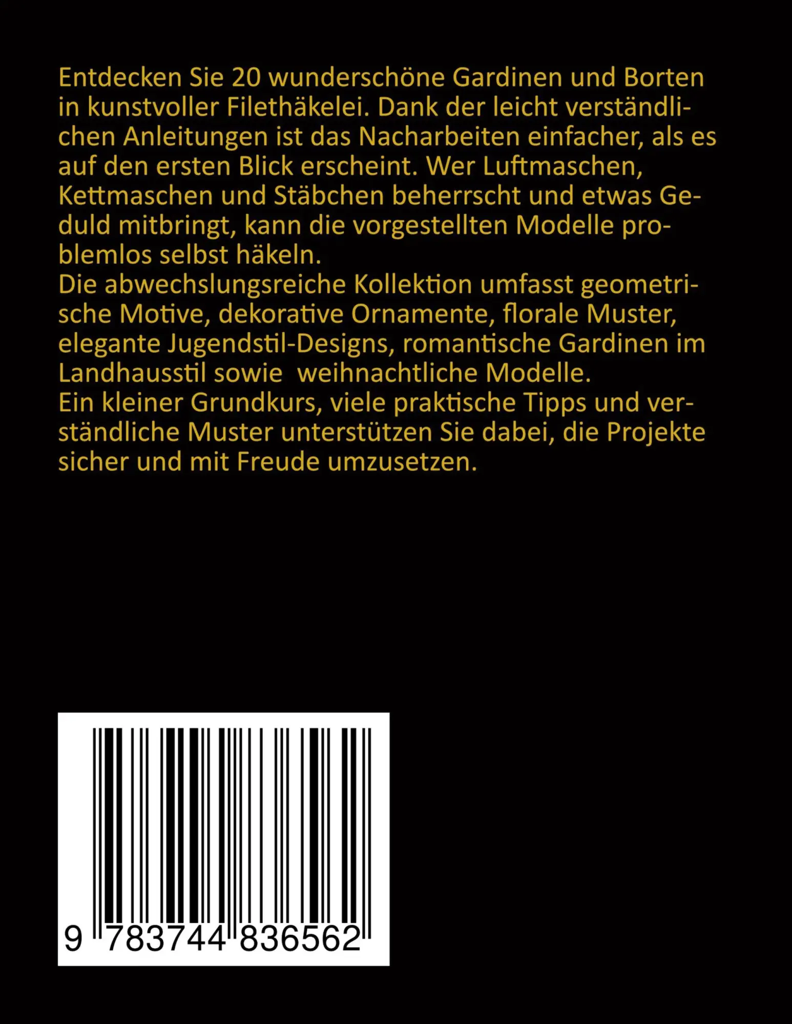 Rückseite: 9783744836562 | Gehäkelte Gardinen 4 | Elke Selke | Taschenbuch | Gehäkelte Gardinen