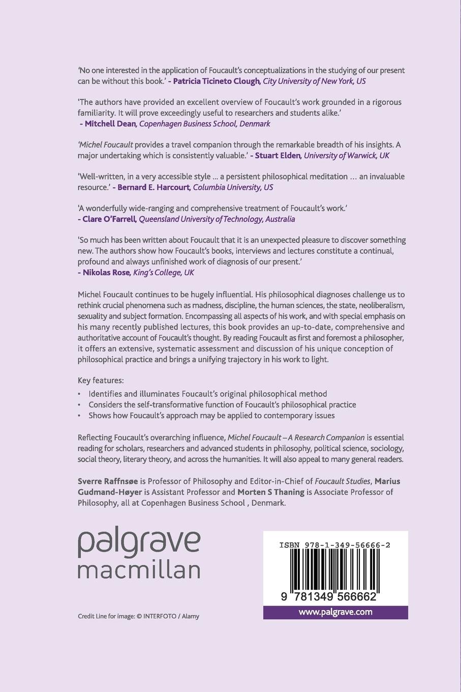 Rückseite: 9781349566662 | Michel Foucault: A Research Companion | Sverre Raffnsøe (u. a.) | Buch