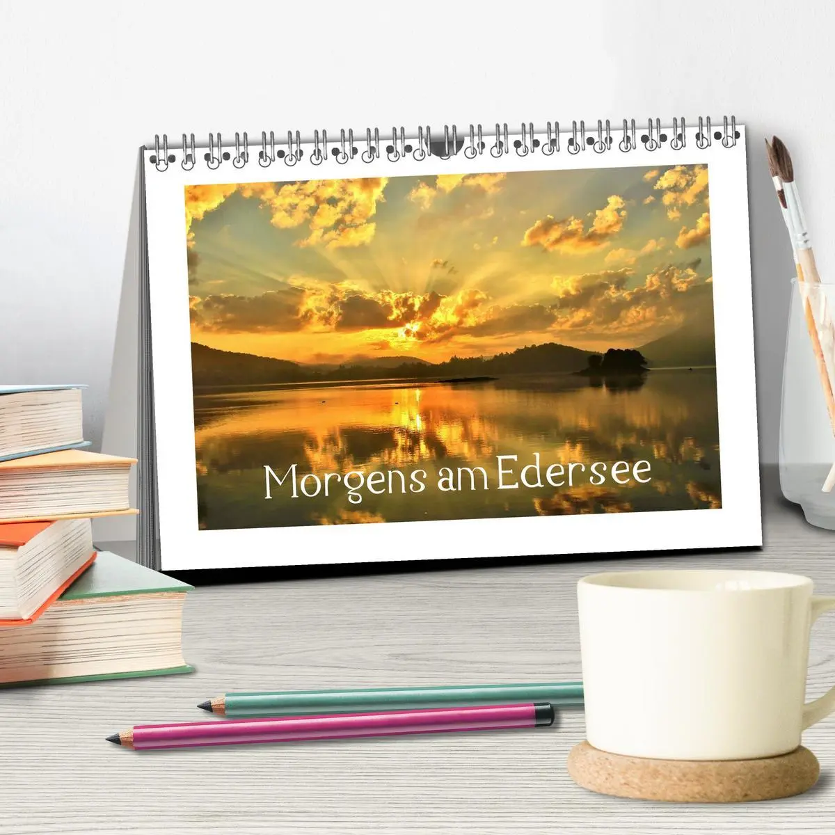 Bild: 9783516126662 | Morgens am Edersee (Tischkalender 2026 DIN A5 quer), CALVENDO...