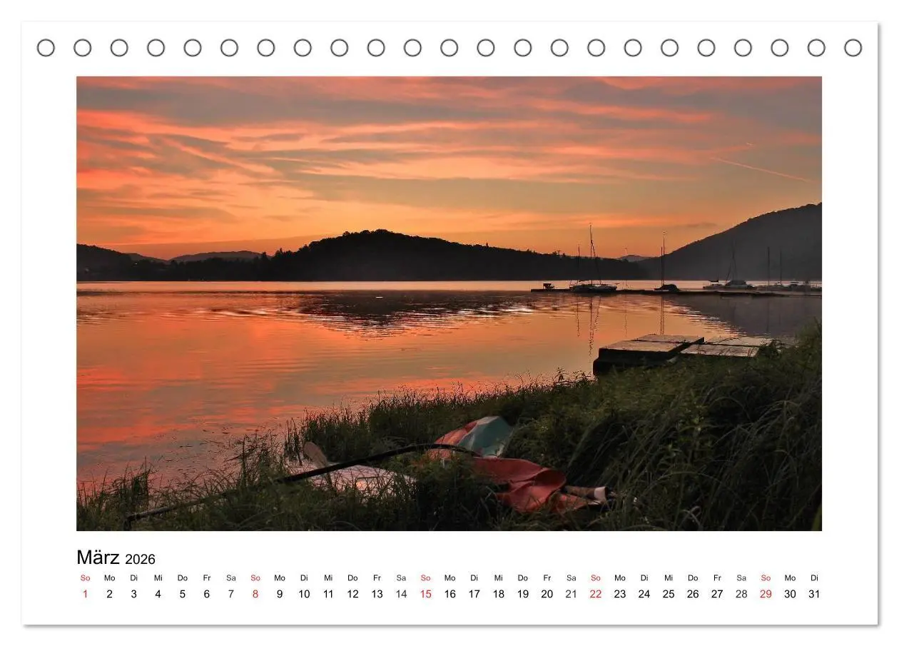 Bild: 9783516126662 | Morgens am Edersee (Tischkalender 2026 DIN A5 quer), CALVENDO...