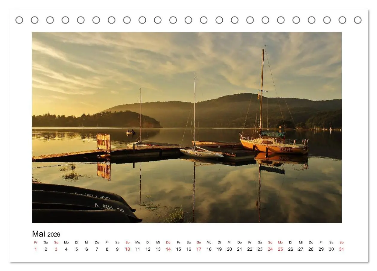 Bild: 9783516126662 | Morgens am Edersee (Tischkalender 2026 DIN A5 quer), CALVENDO...
