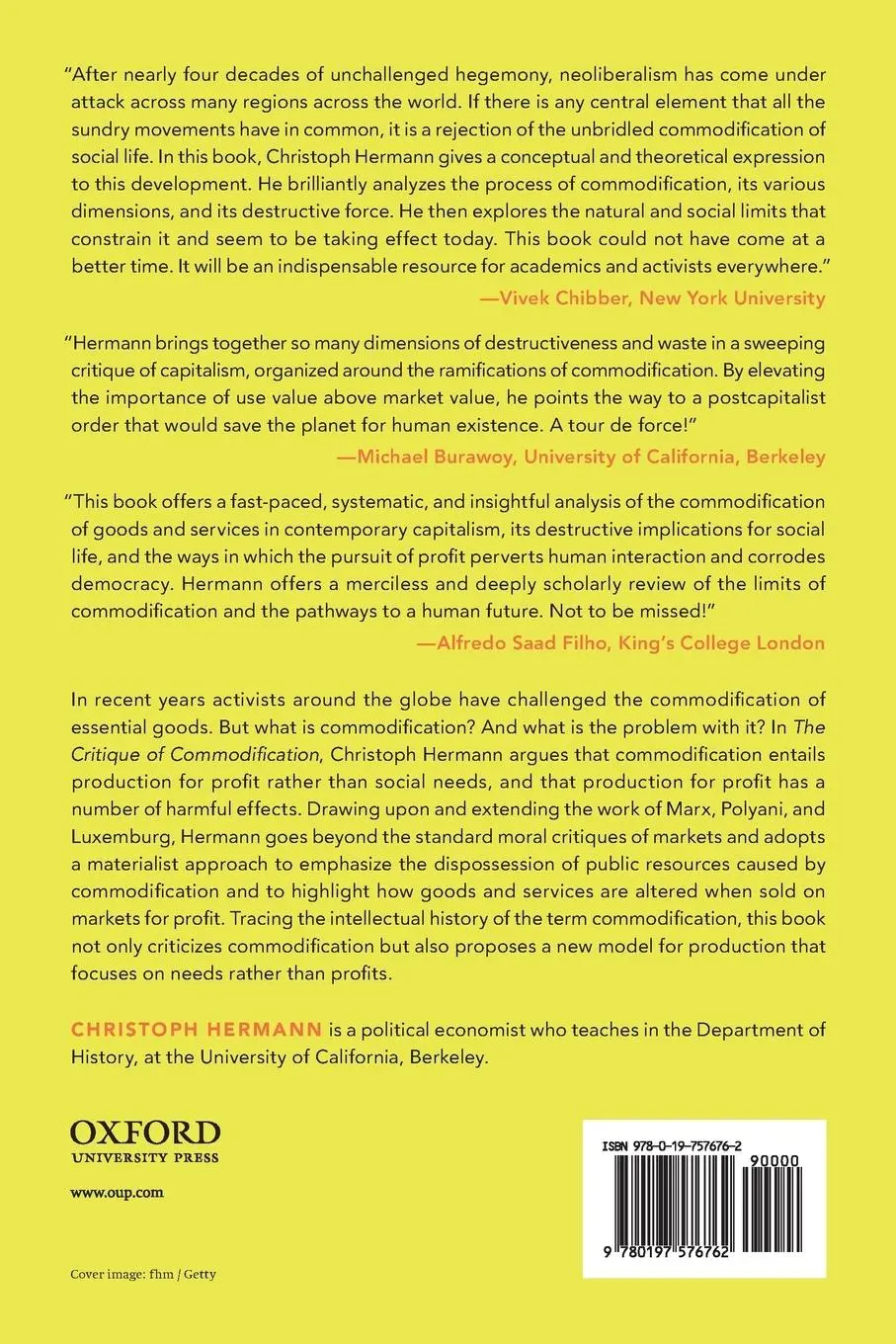 Rückseite: 9780197576762 | Critique of Commodification | Contours of a Post-Capitalist Society