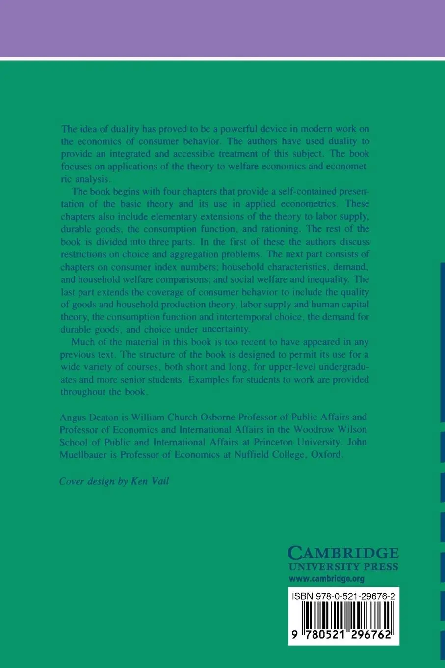 Rückseite: 9780521296762 | Economics and Consumer Behavior | Agnus Deaton (u. a.) | Taschenbuch
