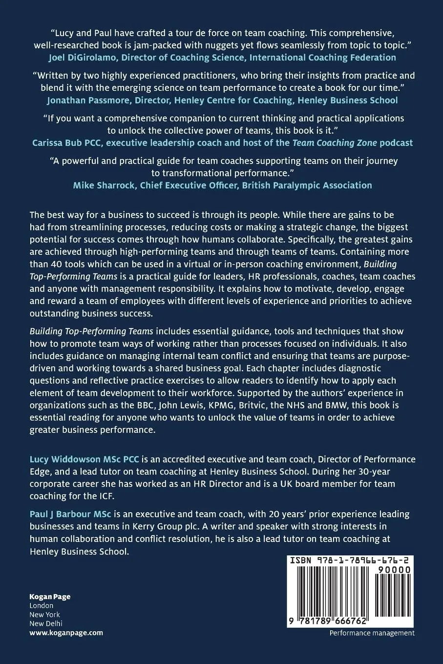 Rückseite: 9781789666762 | Building Top-Performing Teams | Lucy Widdowson (u. a.) | Taschenbuch