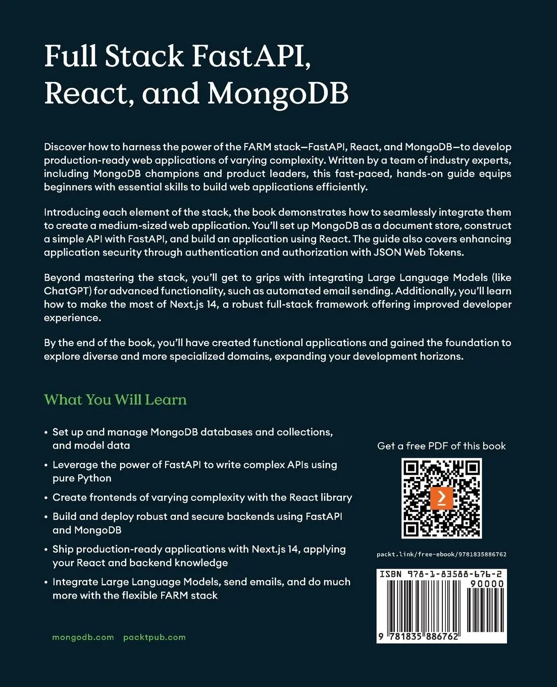 Rückseite: 9781835886762 | Full Stack FastAPI, React, and MongoDB - Second Edition | Taschenbuch