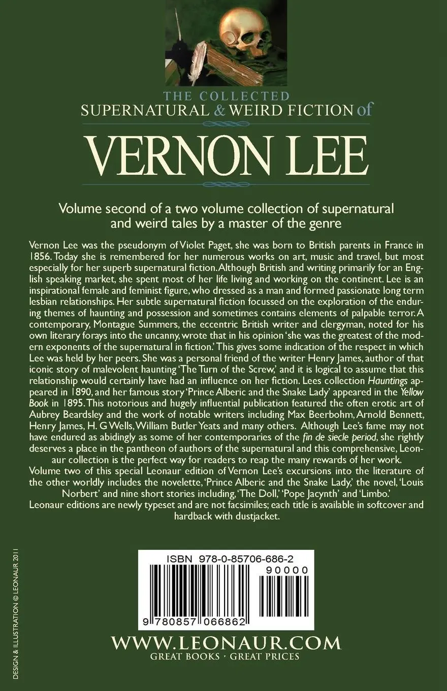 Rückseite: 9780857066862 | The Collected Supernatural and Weird Fiction of Vernon Lee | Lee