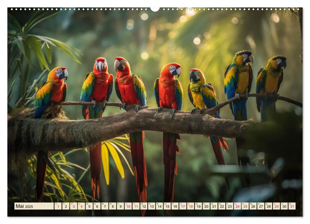 Bild: 9783383906862 | Papageien - Ara (Wandkalender 2025 DIN A2 quer), CALVENDO...