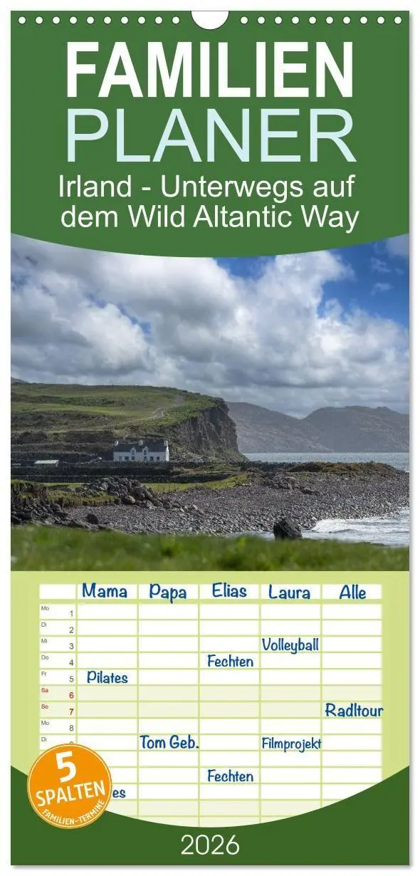 Cover: 9783516656862 | Familienplaner 2026 - Irland - Unterwegs auf dem Wild Altantic Way...