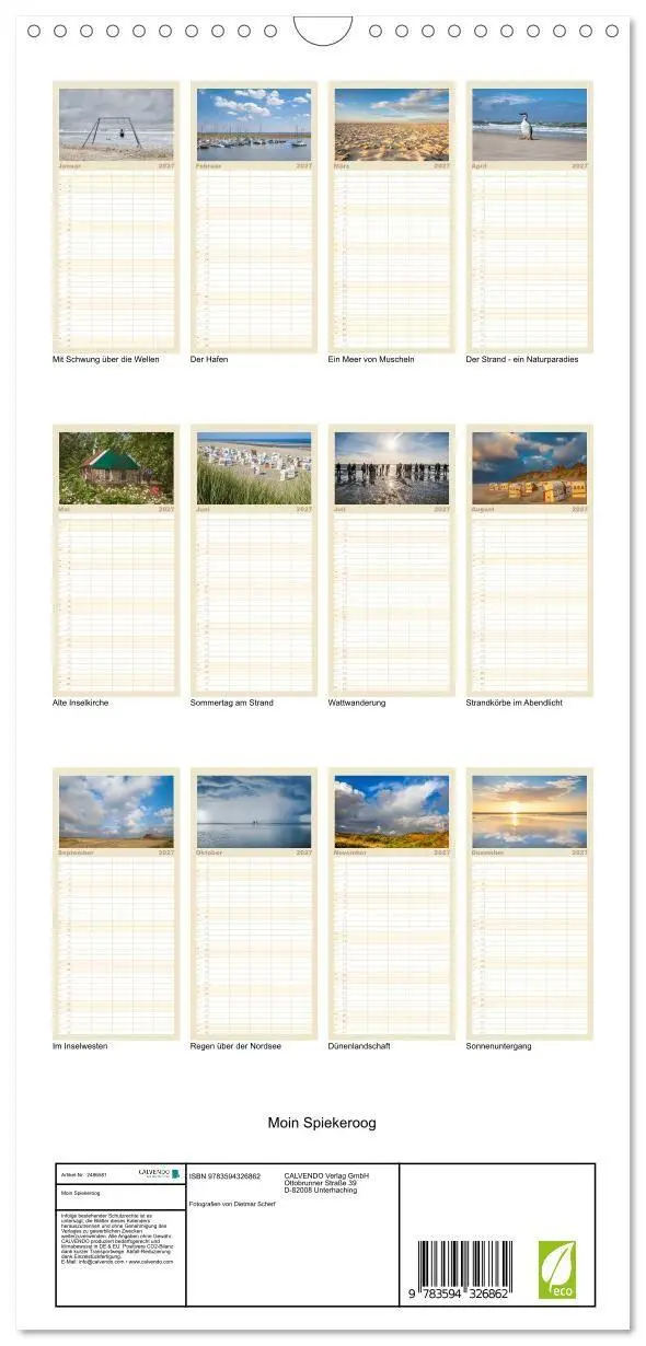 Bild: 9783594326862 | Familienplaner 2027 - Moin Spiekeroog mit 5 Spalten (Wandkalender,...