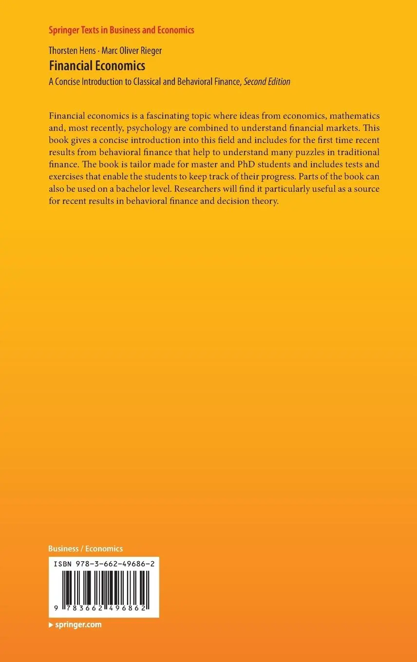 Rückseite: 9783662496862 | Financial Economics | Marc Oliver Rieger (u. a.) | Buch | xi | 2016