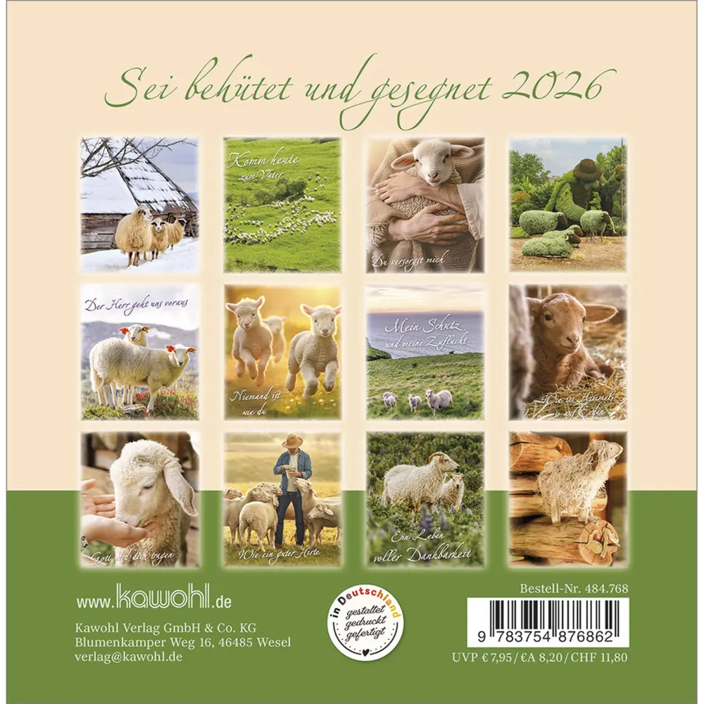 Bild: 9783754876862 | Sei behütet und gesegnet 2026 | Impulse und Gedanken zu Psalm 23