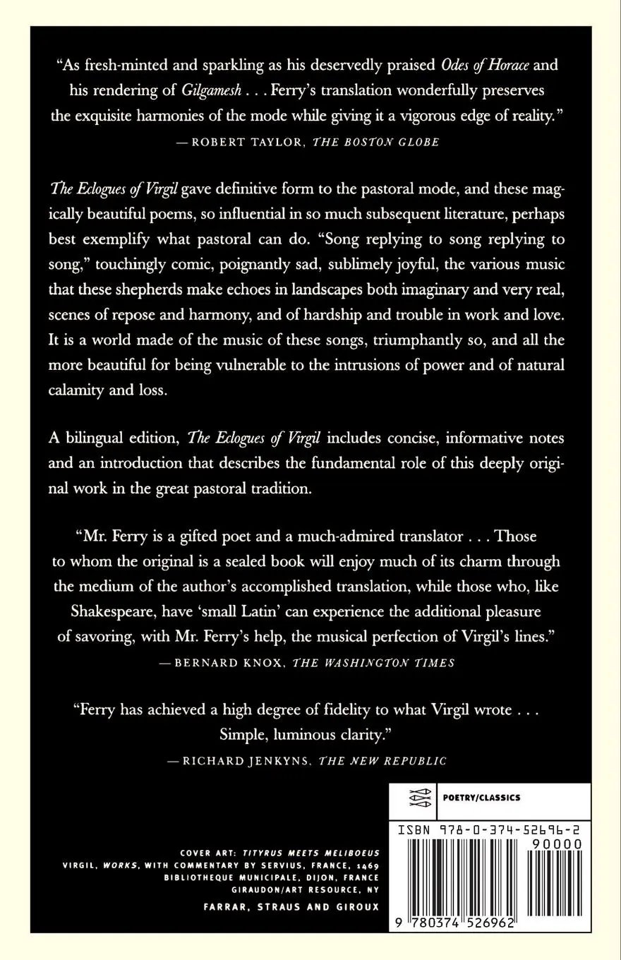 Rückseite: 9780374526962 | The Eclogues of Virgil | A Bilingual Edition | Virgil | Taschenbuch
