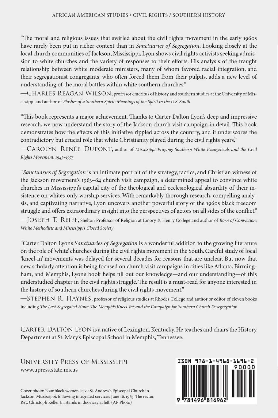 Rückseite: 9781496816962 | Sanctuaries of Segregation | Carter Dalton Lyon | Taschenbuch | 2017