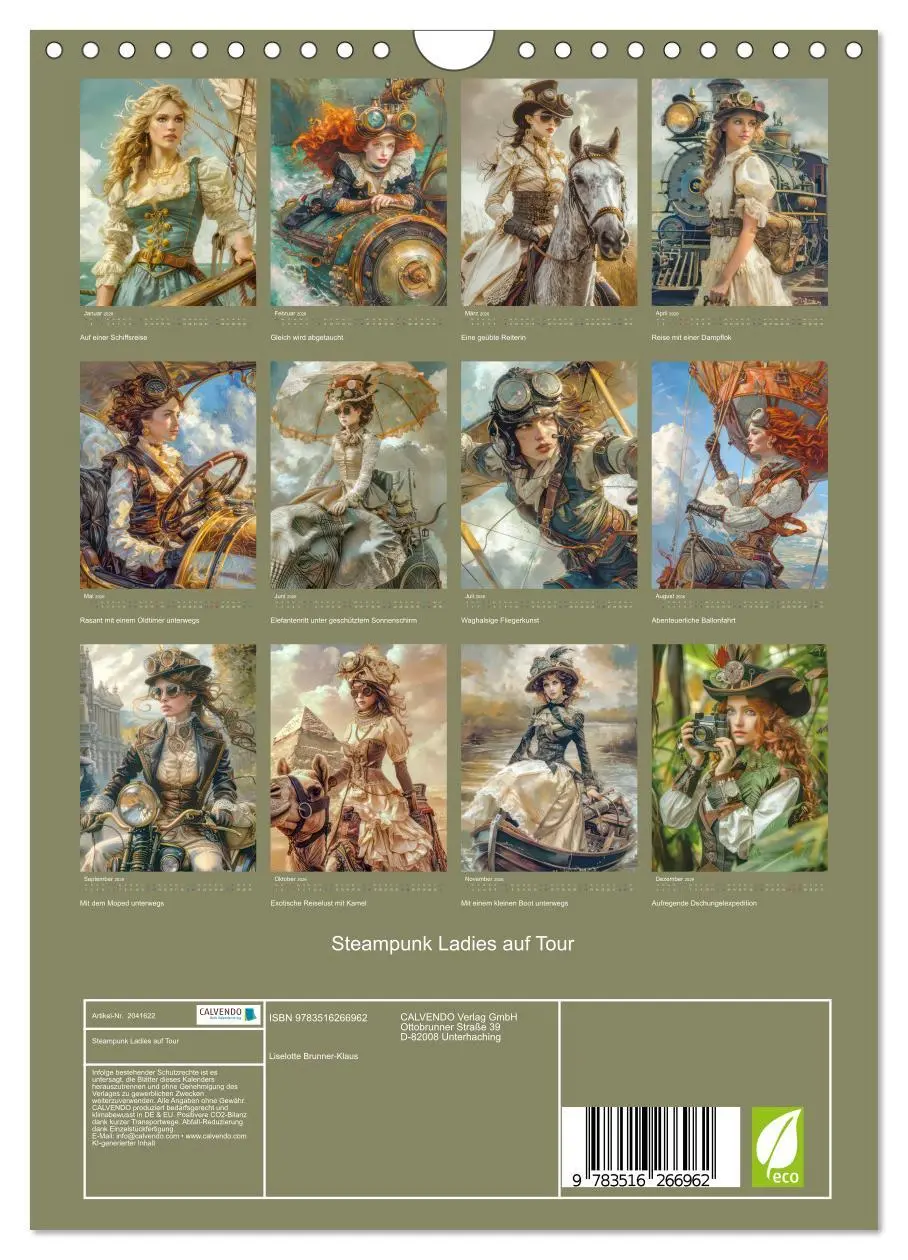 Bild: 9783516266962 | Steampunk Ladies auf Tour (Wandkalender 2026 DIN A4 hoch), CALVENDO...