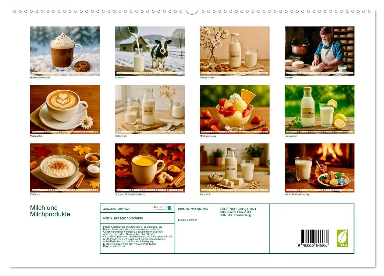 Bild: 9783516646962 | Milch und Milchprodukte (hochwertiger Premium Wandkalender 2026 DIN...