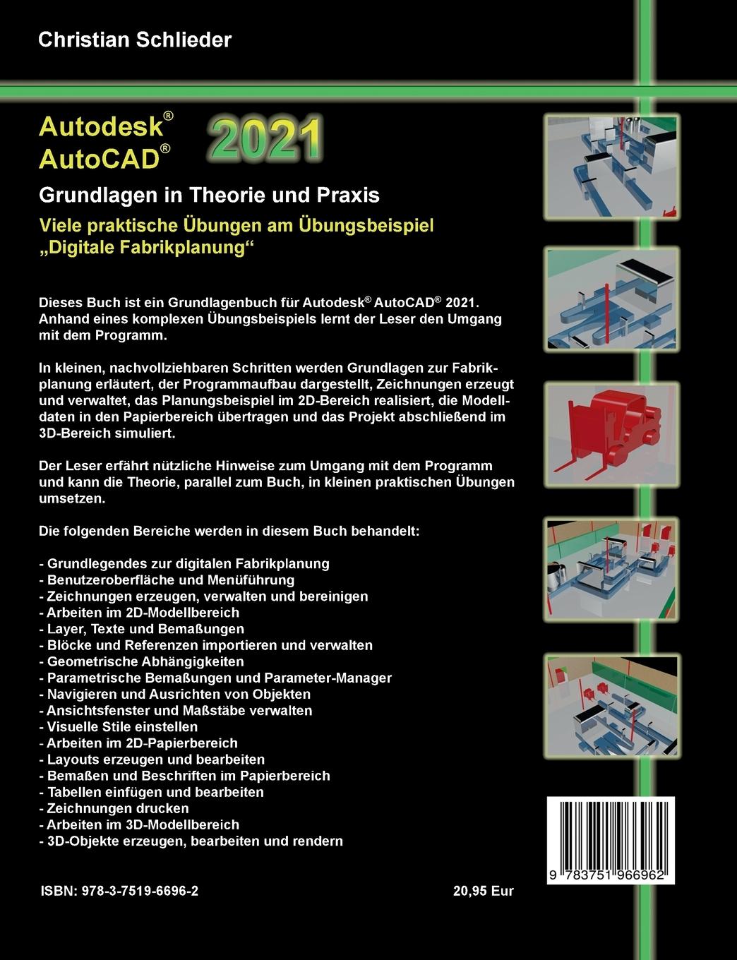 Rückseite: 9783751966962 | Autodesk AutoCAD 2021 - Grundlagen in Theorie und Praxis | Schlieder
