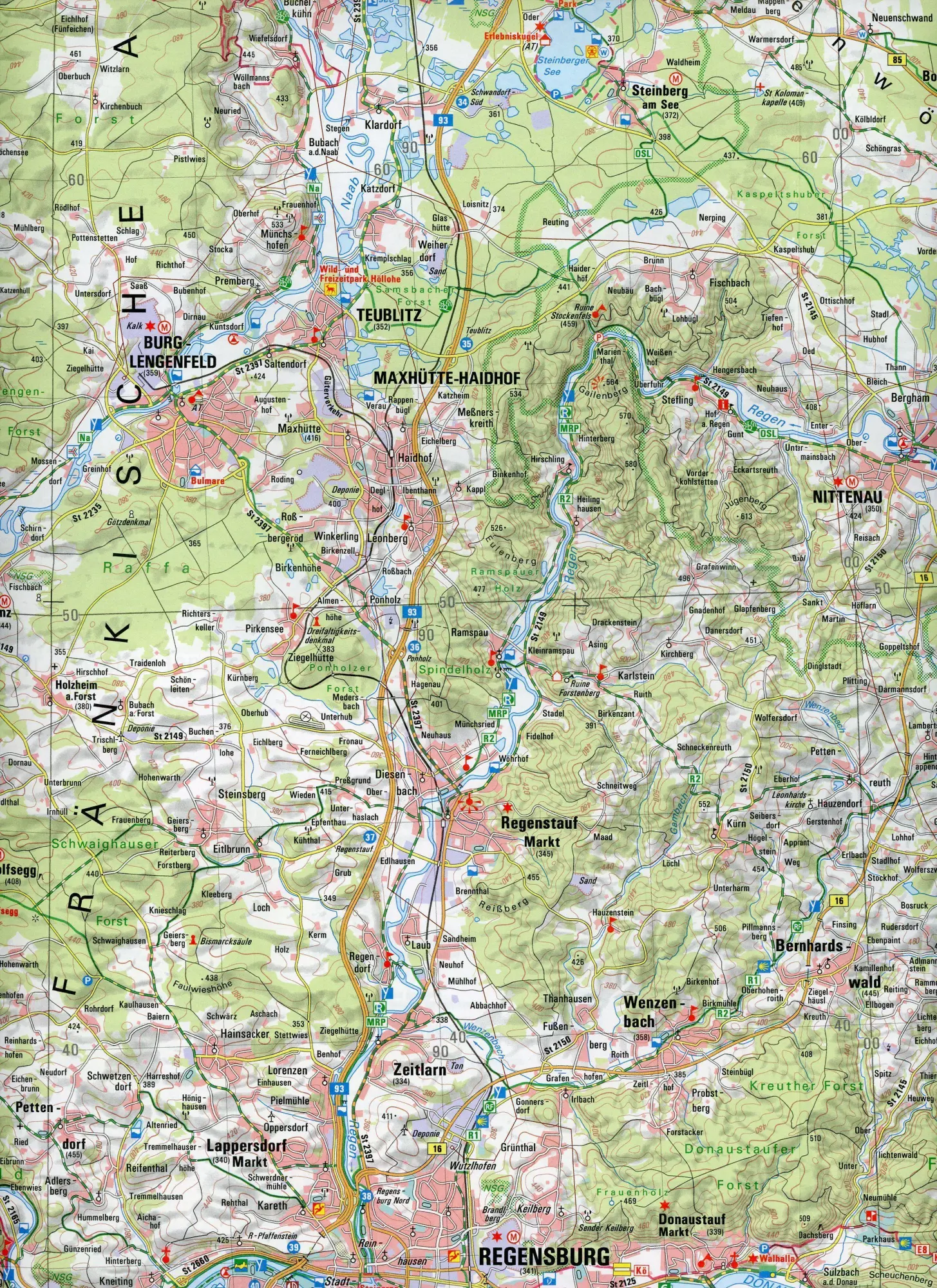 Bild: 9783899336962 | Regensburg 1 : 100 000 | Digitalisierung | (Land-)Karte | Deutsch