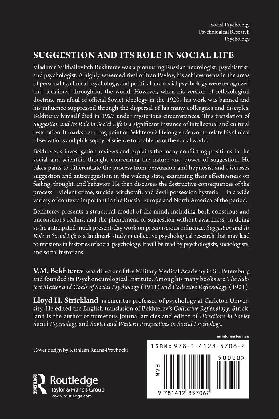 Rückseite: 9781412857062 | Suggestion and its Role in Social Life | V. M. Bekhterev | Taschenbuch