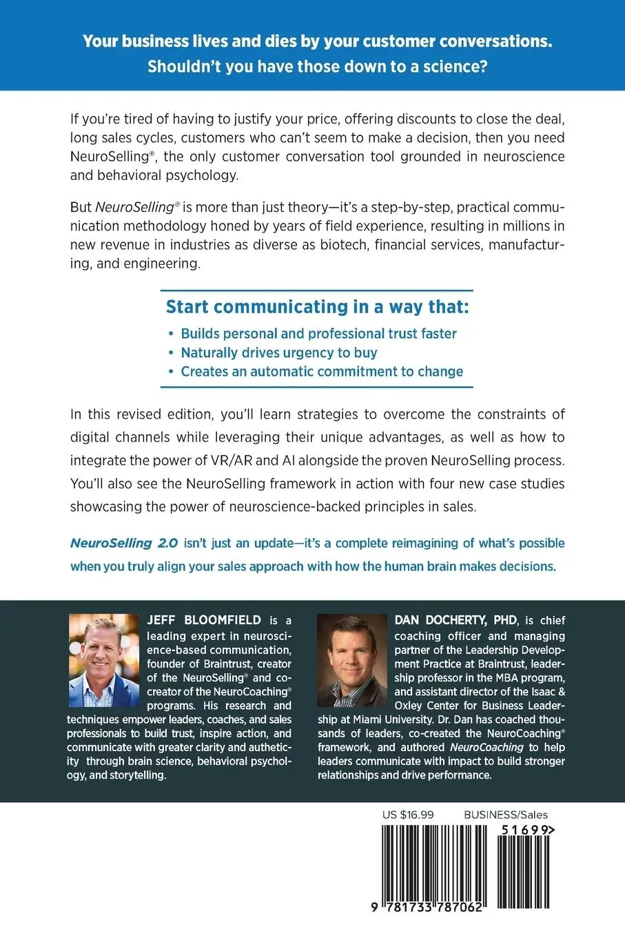 Rückseite: 9781733787062 | NeuroSelling 2.0 | Jeff Bloomfield (u. a.) | Taschenbuch | Englisch