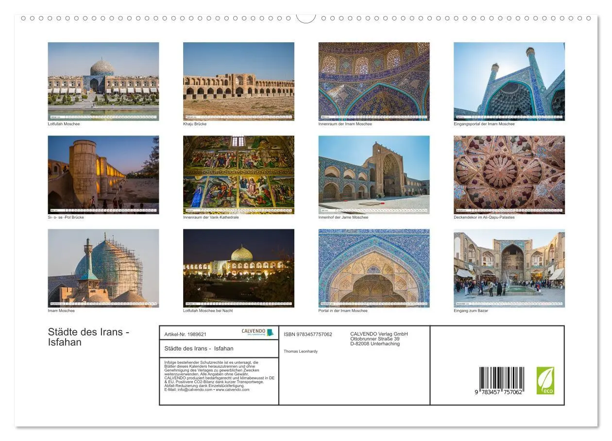 Bild: 9783457757062 | Städte des Irans - Isfahan (hochwertiger Premium Wandkalender 2026...