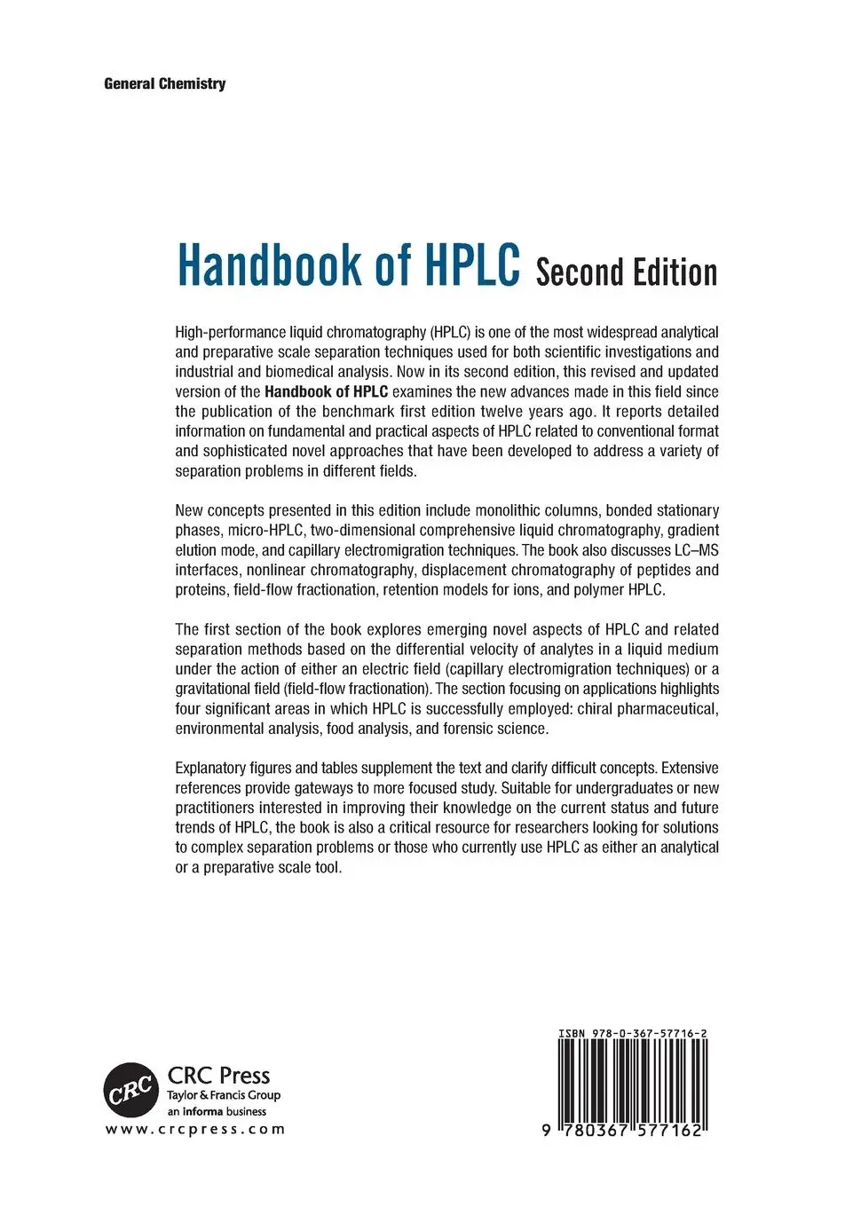 Rückseite: 9780367577162 | Handbook of HPLC | Danilo Corradini | Taschenbuch | Englisch | 2020