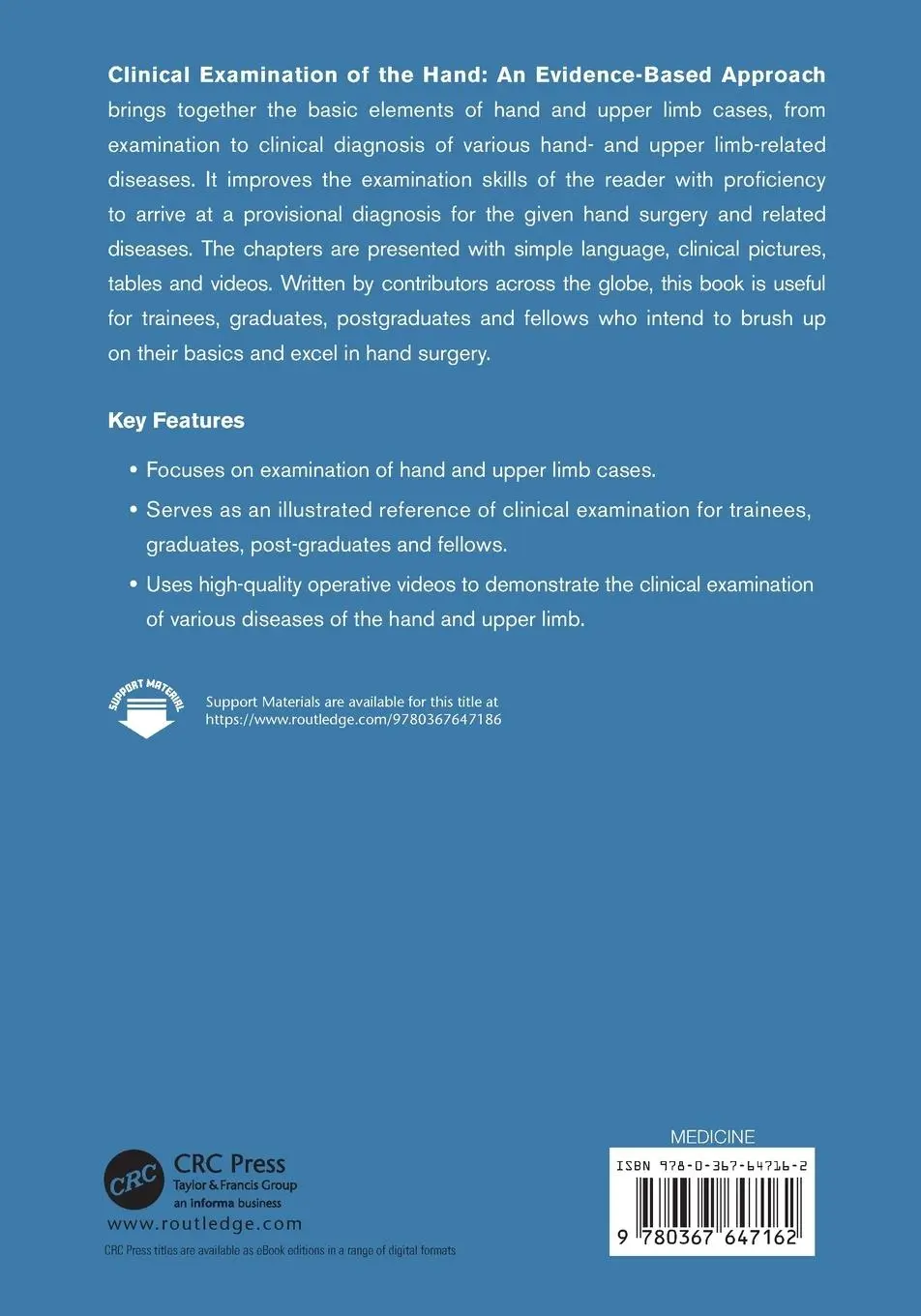 Rückseite: 9780367647162 | Clinical Examination of the Hand | An Evidence-Based Approach | Jerome