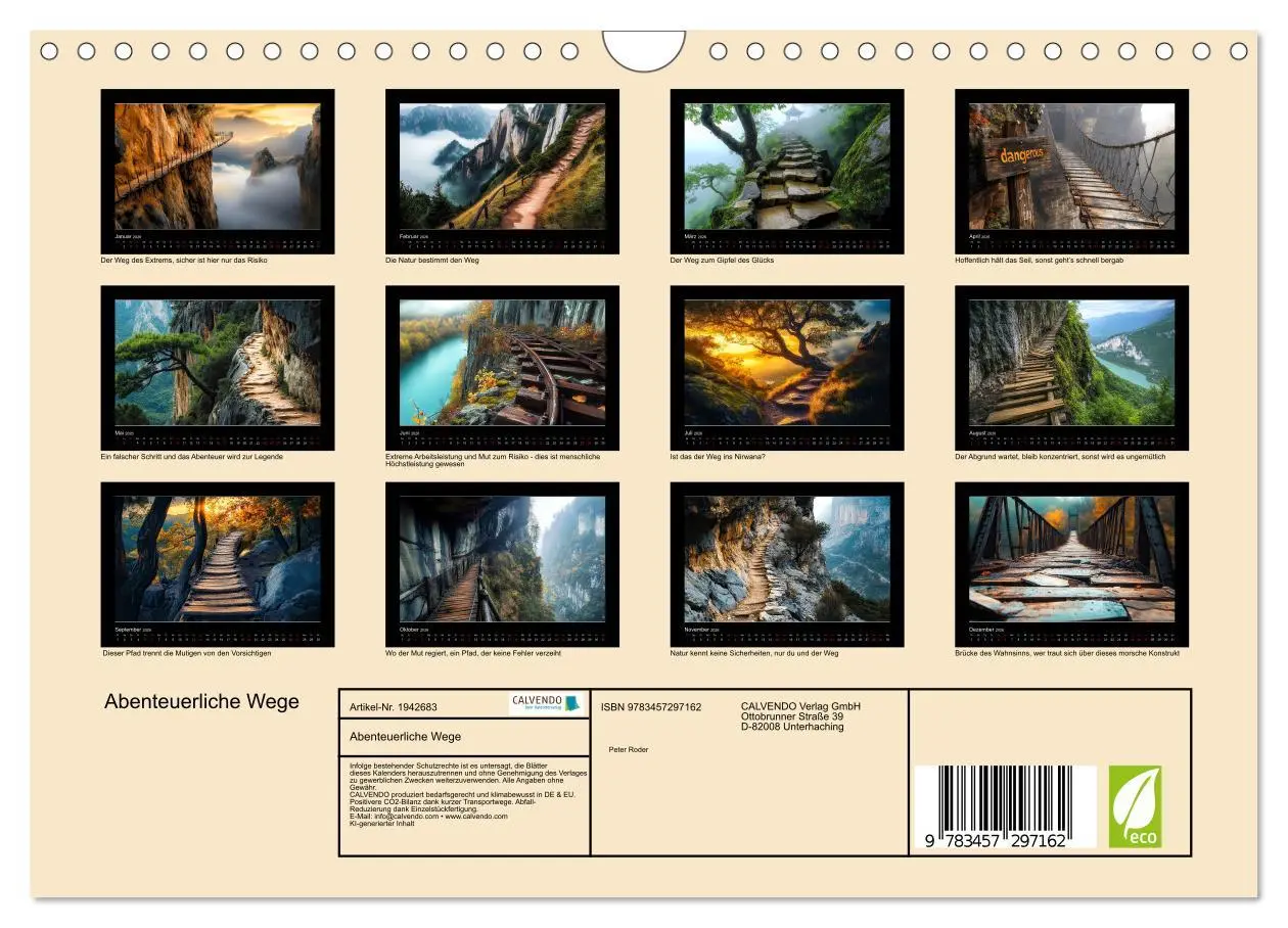 Bild: 9783457297162 | Abenteuerliche Wege (Wandkalender 2026 DIN A4 quer), CALVENDO...