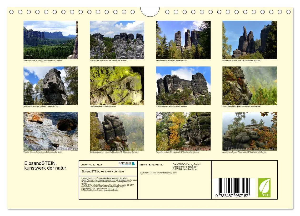 Bild: 9783457987162 | ElbsandSTEIN, kunstwerk der natur (Wandkalender 2026 DIN A4 quer),...