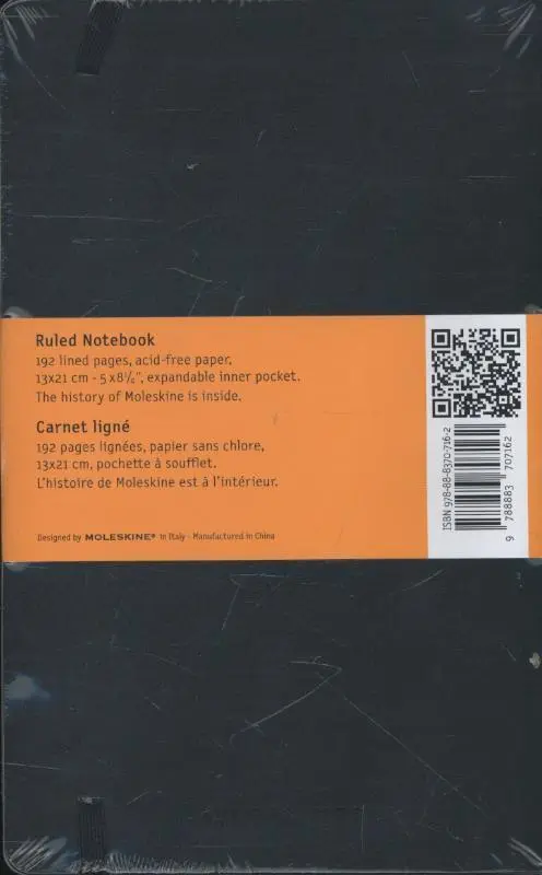 Rückseite: 9788883707162 | Moleskine. Notizbuch liniert groß | Moleskine | Notizbuch | 192 S.